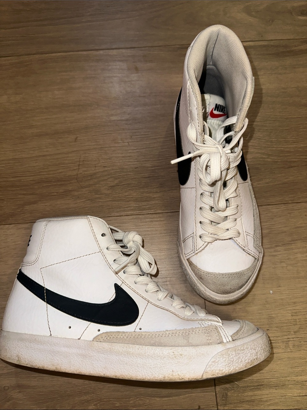 Nike White and Black High-Top Sneakers